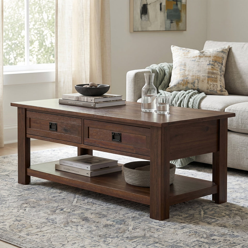 Monroe Rectangular Coffee Table with Drawers