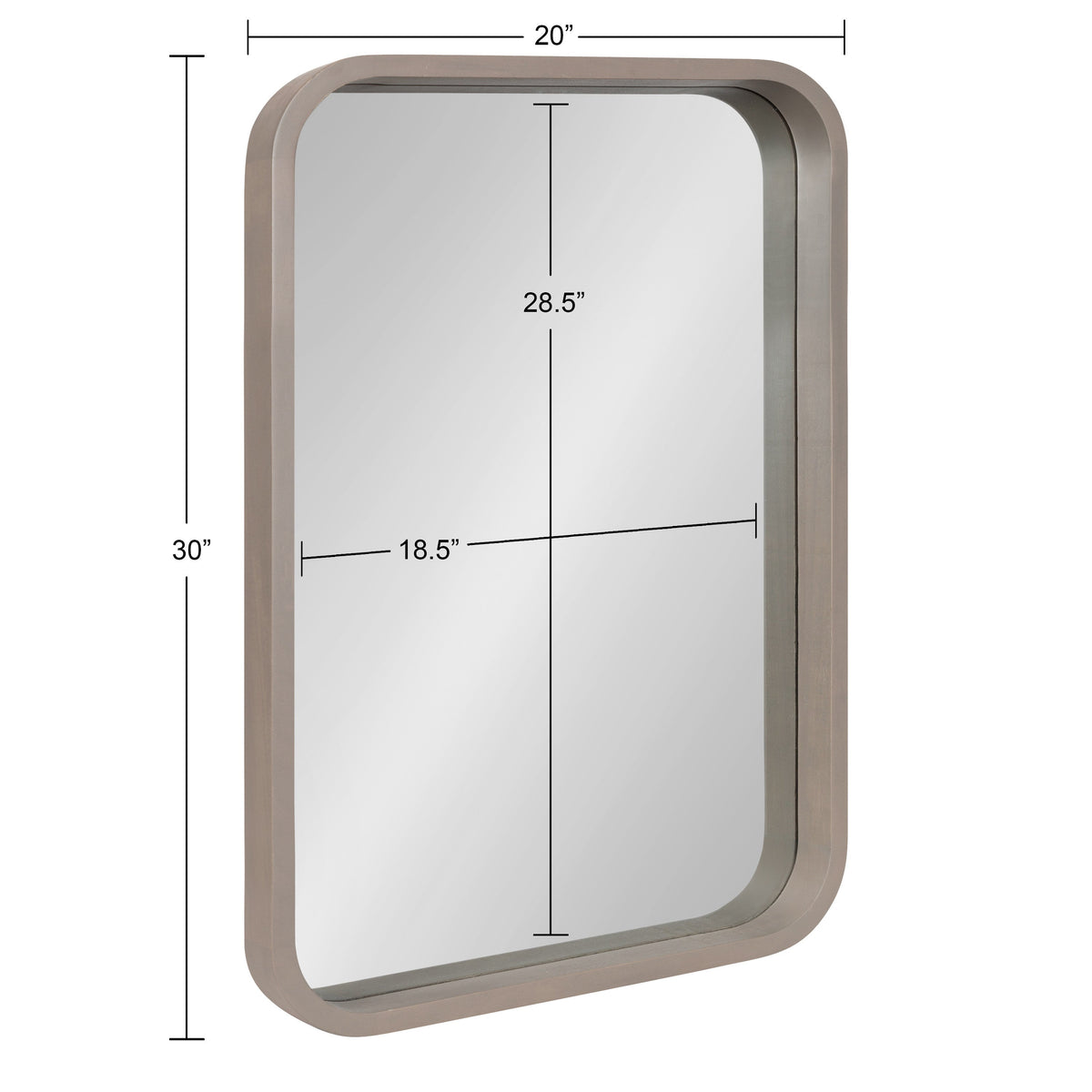 Hutton Wood Framed Radius Rectangle Mirror